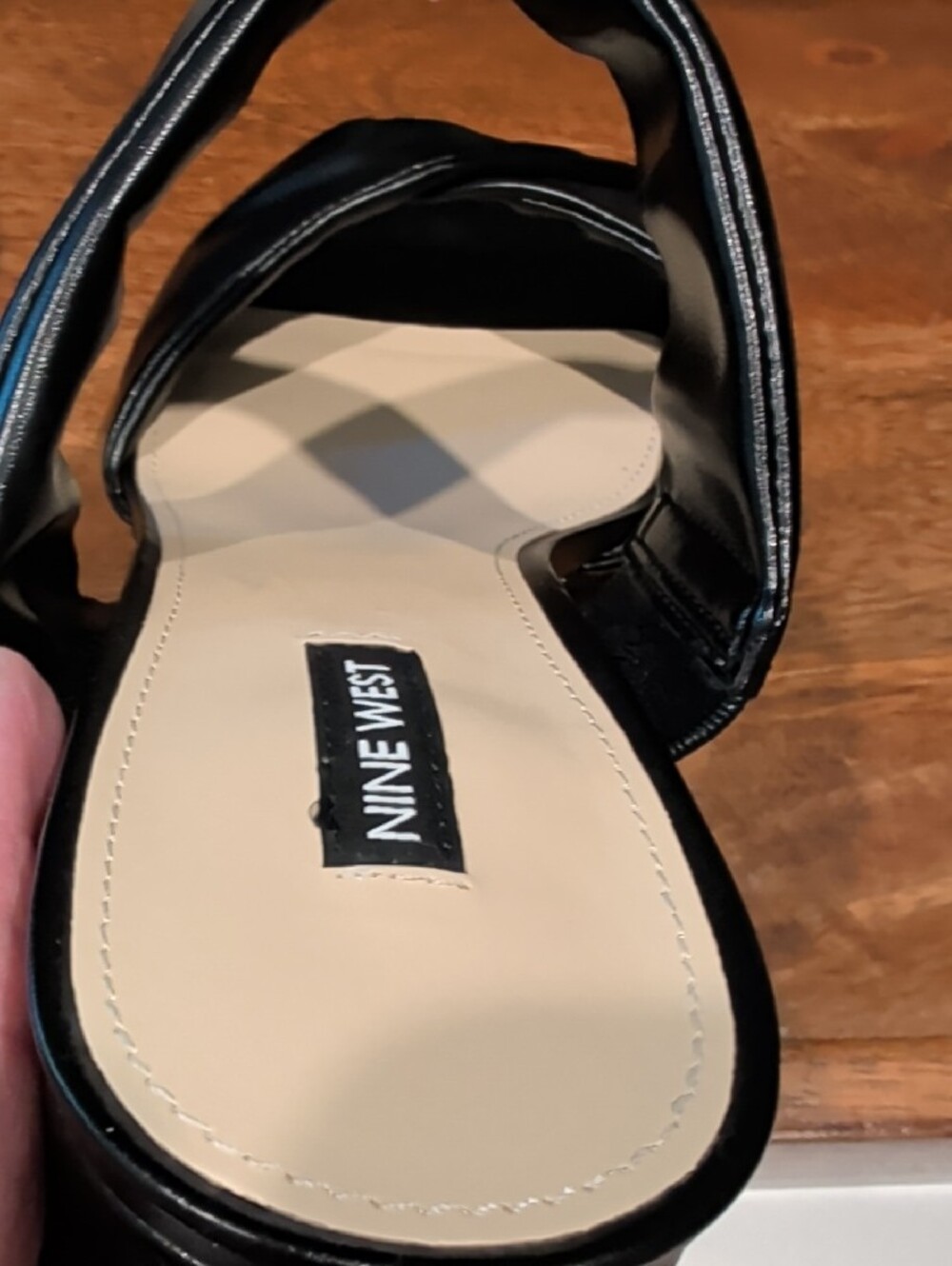 NINE WEST Size 11M-Black Twisted Double-Strap Slide Mules - Picture 11 of 13